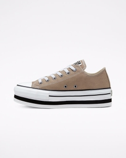 Converse Everyday Chuck Taylor All Star Női Platform Fekete/Fehér/Khaki | XPNASYM-HU